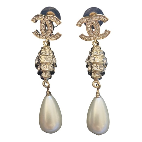 Chanel CC Pearls and Stones Earrings - Picture 1 of 8